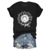 Women's Daily Short Sleeved Fashion Casual Printed Loose Round Neck T-Shirt - Image 13