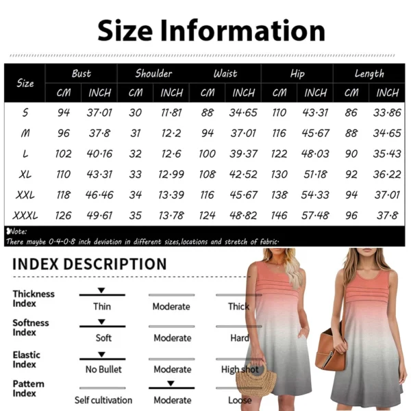 Women Summer Dresses CrewNeck Pleated Front Tank Sleeveless Pockets Sundress - Image 54
