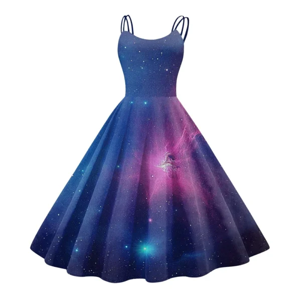 Women's Fashion  Printed Sexy Strapless Gothic Cocktail Dress Punk, Vintage - Image 14