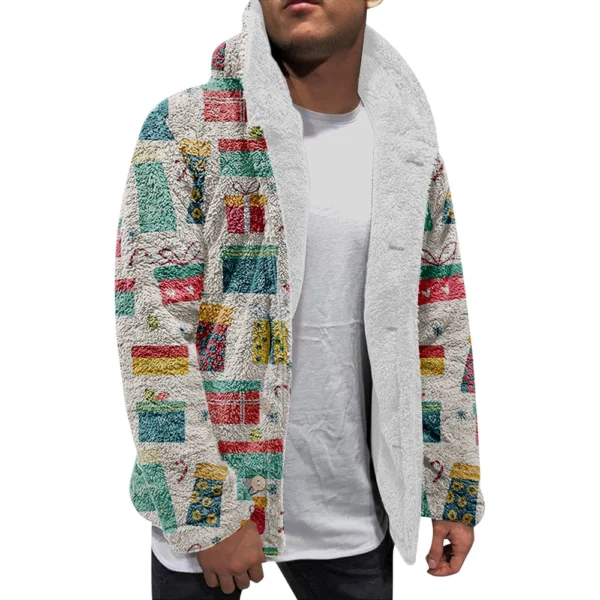 Men'S Winter Zipper Hooded Fleece Sweatshirt With Patch Pocket Casual Jacket - Image 17