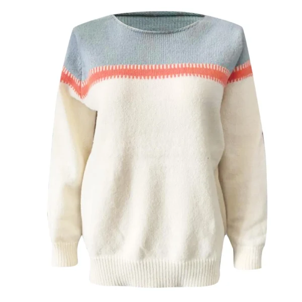 Women's Fashionable Casual Printed Round Neck Pullover Loose Long Sleeved - Image 9