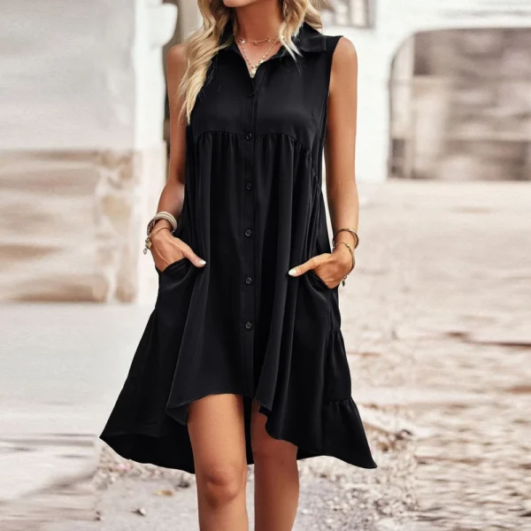 Women's Dresses Sleeveless Front Short Back Length Casual Dresses - Image 11