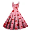 Christmas Ladies Casual Fashion Flower Print Sexy Off Shoulder Punk Retro Skirt - Image 31