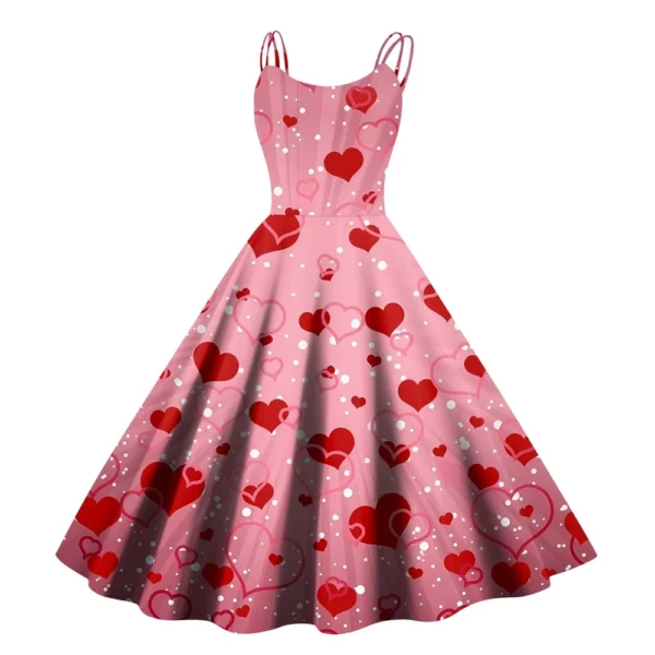 Christmas Ladies Casual Fashion Flower Print Sexy Off Shoulder Punk Retro Skirt - Image 31