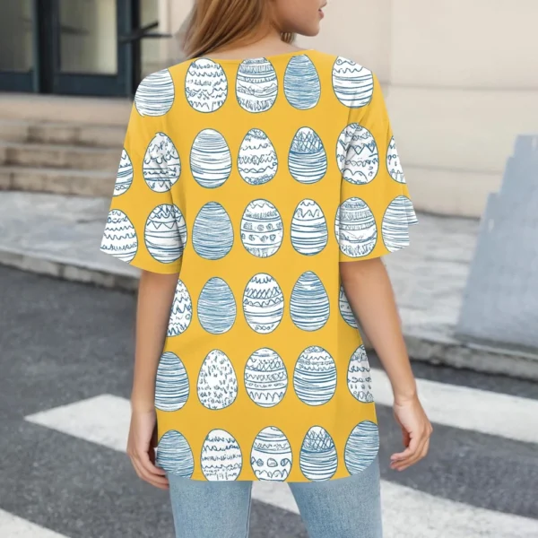 Women's T Shirt Print Button Short Sleeve Daily Weekend Fashion Basic V- Neck - Image 11