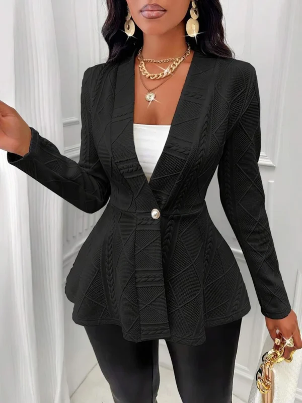 Black suit long sleeve jacket women - Image 18