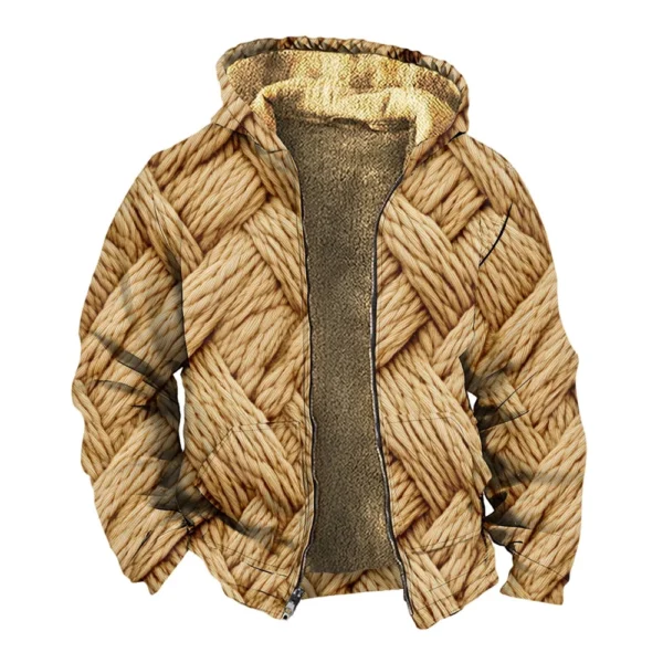 Men's Thickened Button Double Pocket Jacket With Pocket Insert Cotton Jacket - Image 4