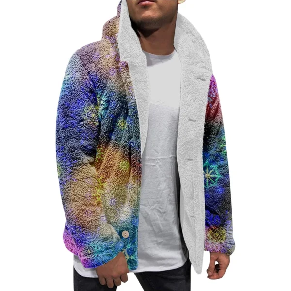 Men'S Winter Zipper Hooded Fleece Sweatshirt With Patch Pocket Casual Jacket - Image 2