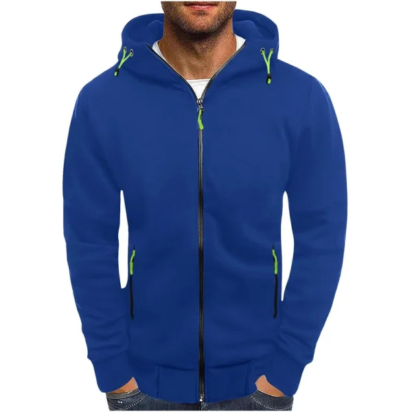 Men's Warm Zip Up Hoodie Jacket Cotton Full Zipper Hooded Sweatshirt - Image 17