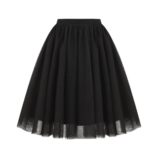 Women's Fashion Solid Color Half Skirt Party Ballet Puff Skirt Mesh Skirt - Image 13