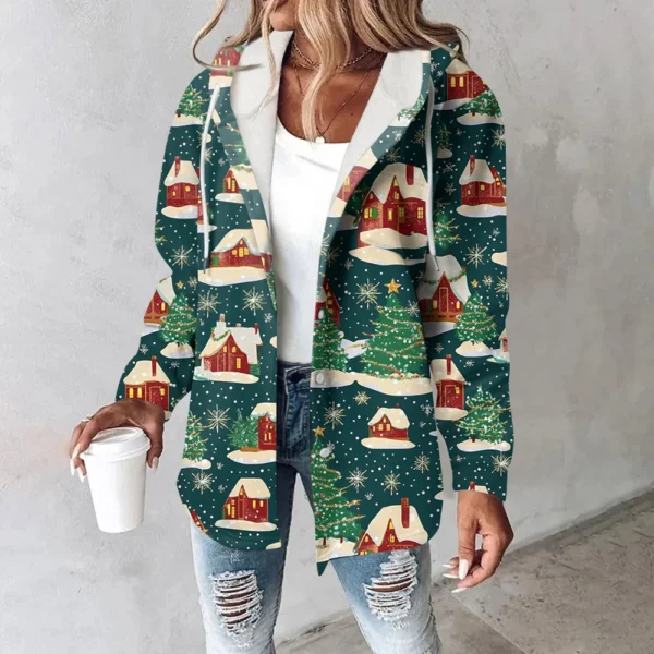 Women's Coat Casual And Fashionable Composite Thick And Warm Printed Hooded - Image 25