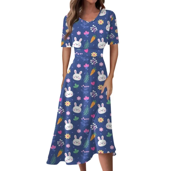 Women's Printed Summer Loose Casual Easter Fashion Sundresses Dresses Dress - Image 14