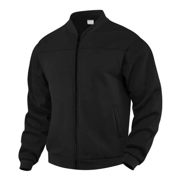 Men's New Solid Color Men's Hoodie Jacket Warm Plus Fleece Thick Jacket Casual - Image 14