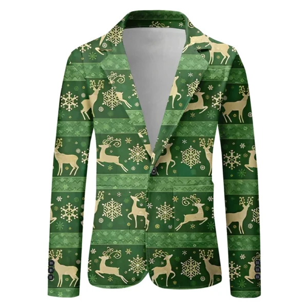 Unisex Winter Christmas Prints Suit Jackets Unisex Casual Fashion Button Jackets - Image 7