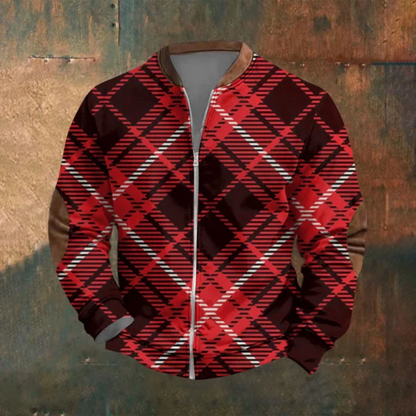 Men'S Retro Casual Sportswear With Open Zipper Sweatshirt Jacket - Image 21