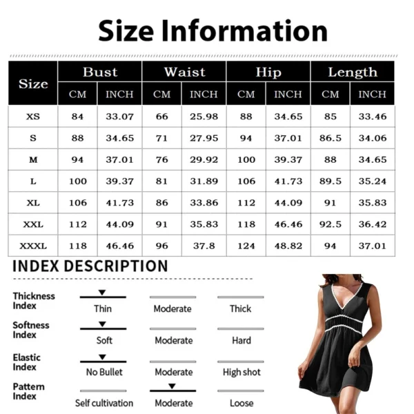 Women's Fashion Casual V-Neck Sleeveless Waist Splicing Dresses - Image 15