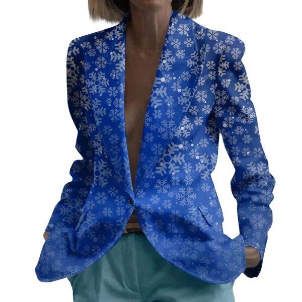 Unisex Winter Christmas Prints Suit Jackets Unisex Casual Fashion Button Jackets - Image 11