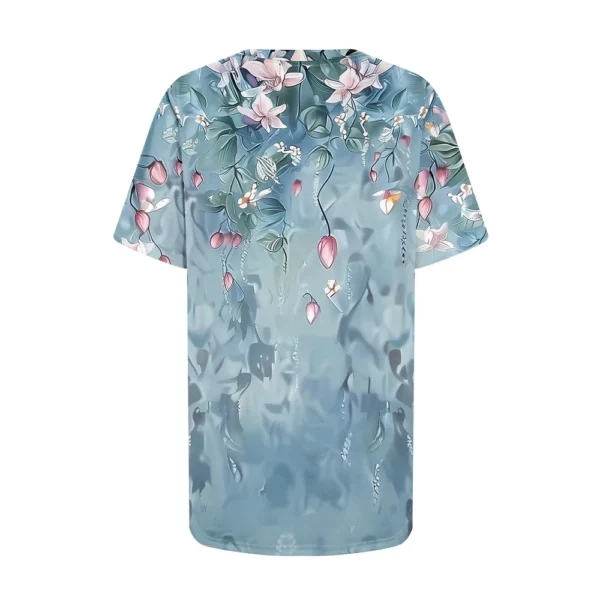 Women's Casual Fashion Printed Loose Daily Round Neck Short Sleeved T-Shirt - Image 8