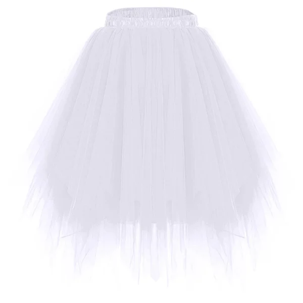 Women's Fashion Solid Color Half Skirt Party Ballet Puff Skirt Mesh Skirt - Image 100