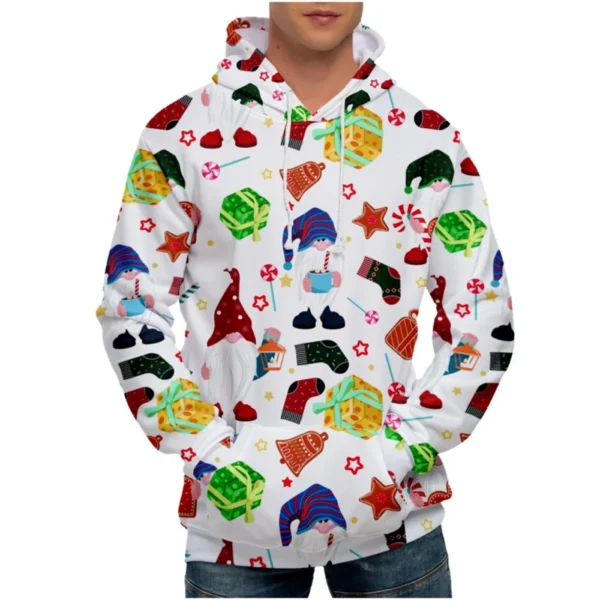 Men's Loose Printed Hooded Sweatshirt Men's Casual Fashion Sports Sweatshirt - Image 35