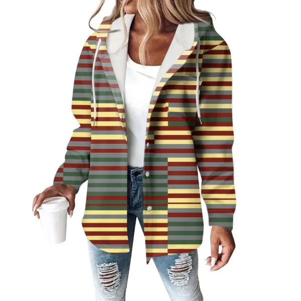 Women's Coat Casual And Fashionable Composite Thick And Warm Printed Hooded - Image 41