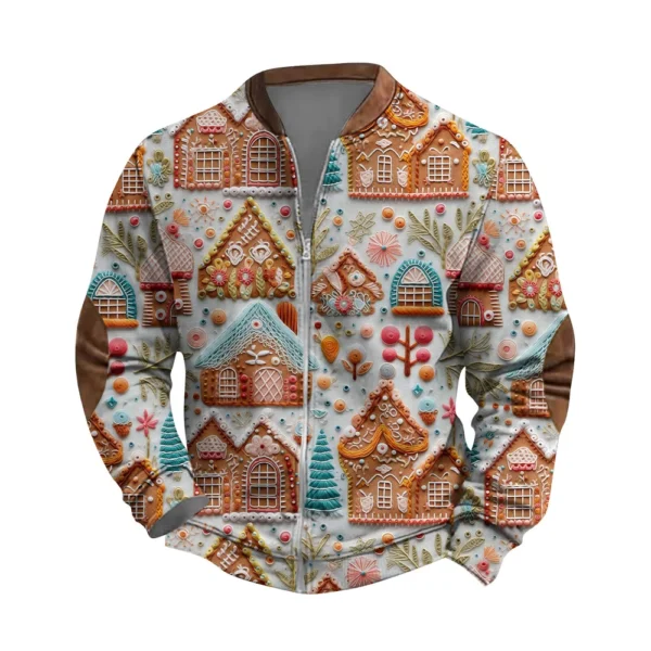 Men'S Retro Casual Sportswear With Open Zipper Sweatshirt Jacket - Image 4