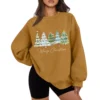 Women's Casual Fashion Long Sleeve Christmas Print Round Neck Sweatshirt Top - Image 22