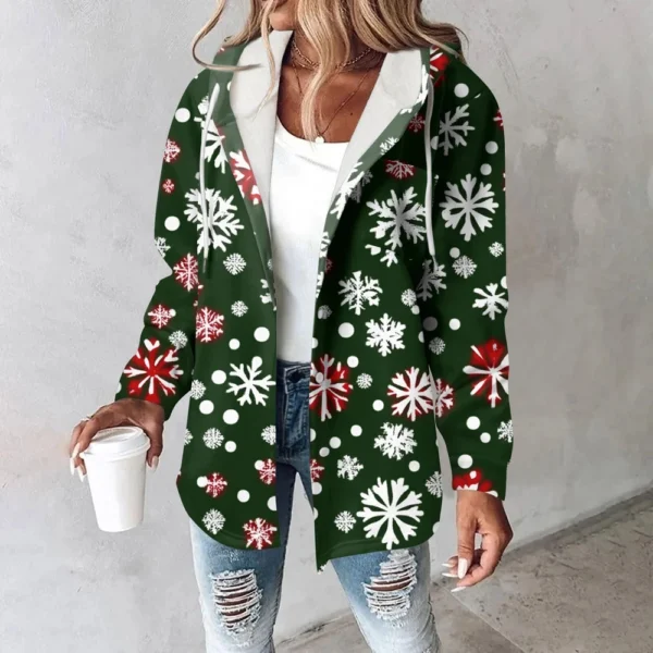 Women's Coat Casual And Fashionable Composite Thick And Warm Printed Hooded - Image 19