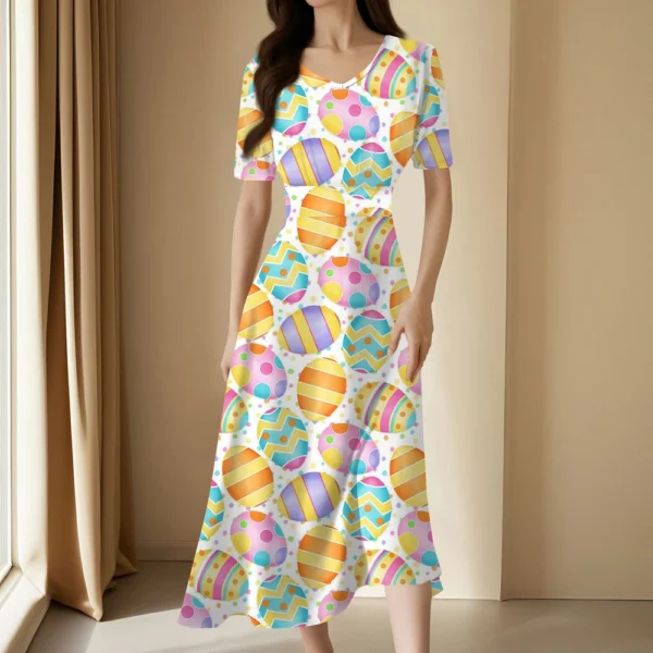 Women's Easter Loose Casual Sundresses Dresses Fashion Summer Printed Dress - Image 28