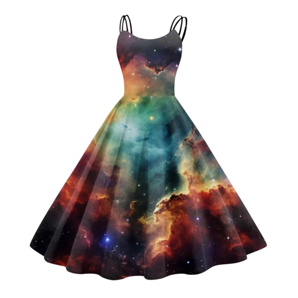 Women's Fashion  Printed Sexy Strapless Gothic Cocktail Dress Punk, Vintage - Image 7