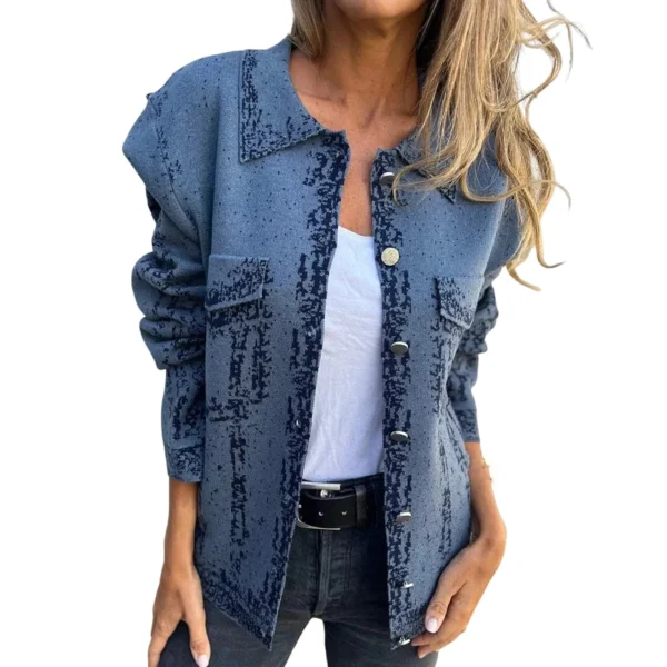 Women's denim jacket with multicolored metal button lapels - Image 17