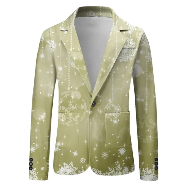Unisex Winter Christmas Prints Suit Jackets Unisex Casual Fashion Button Jackets - Image 7