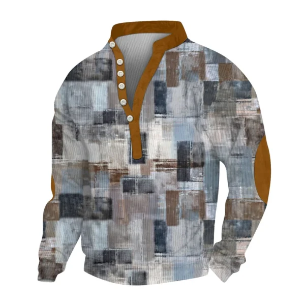 Men's Corduroy Cardigan 6-button Long-sleeved Sweatshirt - Image 20