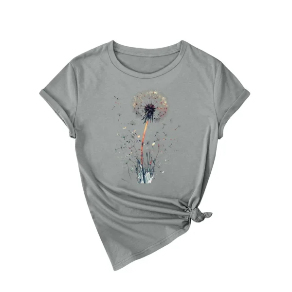 Women's Casual Printed Short Sleeved Round Neck Loose Daily Fashion T-Shirt - Image 6
