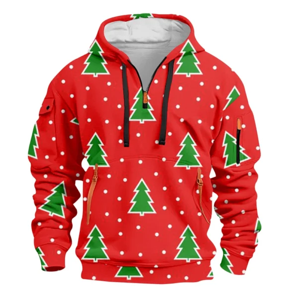 Men's Printed Sweatshirt Hoodie Zipper Arm Pocket Cardigan Men's Sports Large - Image 35