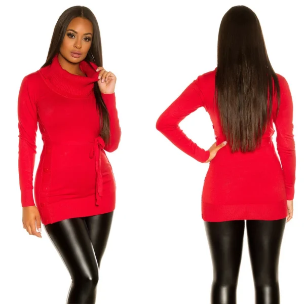 Knit half skirt for women with slim-fit high neck - Image 23