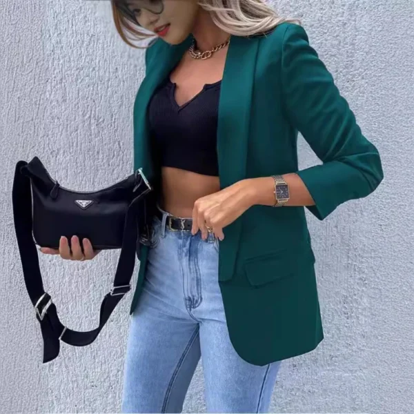 Printed one-piece long-sleeved blazer - Image 4