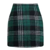 Womens High Waist Plaid Skirt Bodycon Pencil Wool Mini Skirts - Image 13