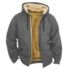 Men's Casual Zippered Pocket Hooded Jacket Men's Solid Color Fashion Warm Jacket - Image 6
