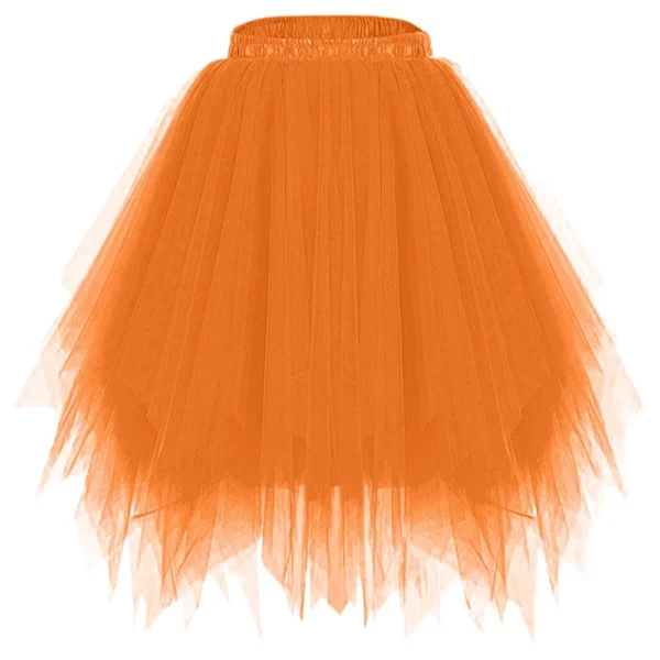 Women's Fashion Solid Color Half Skirt Party Ballet Puff Skirt Mesh Skirt - Image 9