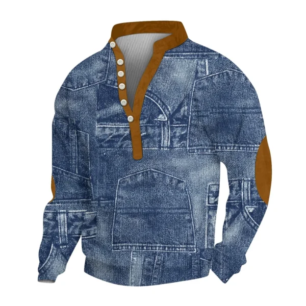 Men's Corduroy Cardigan 6-button Long-sleeved Sweatshirt - Image 16