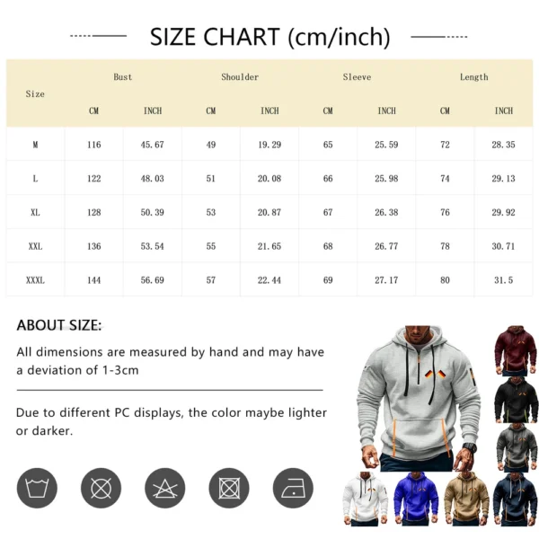 Men's Printed Sweatshirt Hoodie Zipper Arm Pocket Cardigan Men's Sports Large - Image 21