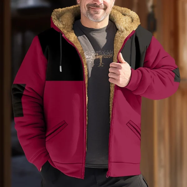 Men's Winter Print Jacket Men's Casual Trend Zipper Hooded Jacket - Image 28