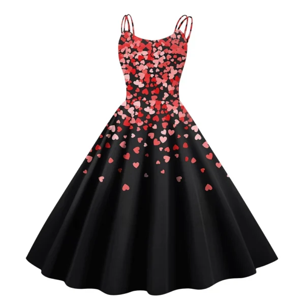 Christmas Ladies Casual Fashion Flower Print Sexy Off Shoulder Punk Retro Skirt - Image 17