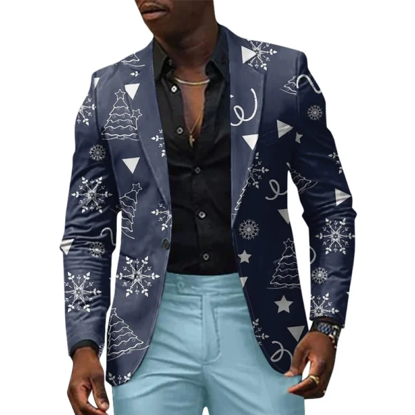 Unisex Winter Christmas Prints Suit Jackets Unisex Casual Fashion Button Jackets - Image 25