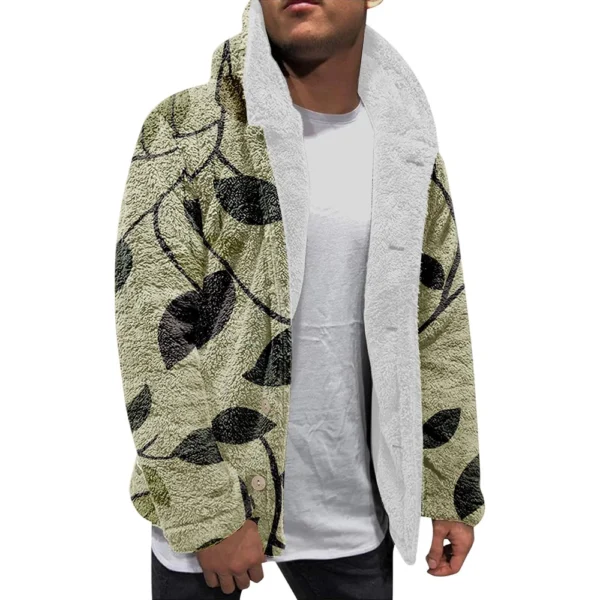Men'S Winter Zipper Hooded Fleece Sweatshirt With Patch Pocket Casual Jacket - Image 5