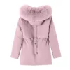 Women's Casual Warm Versatile Large Collar Solid Color Thickened Cotton Coat - Image 12