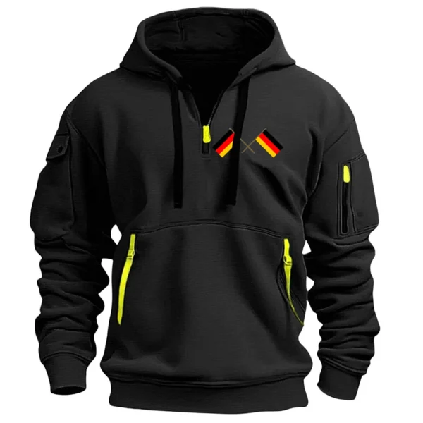 Men's Printed Sweatshirt Hoodie Zipper Arm Pocket Cardigan Men's Sports Large - Image 5