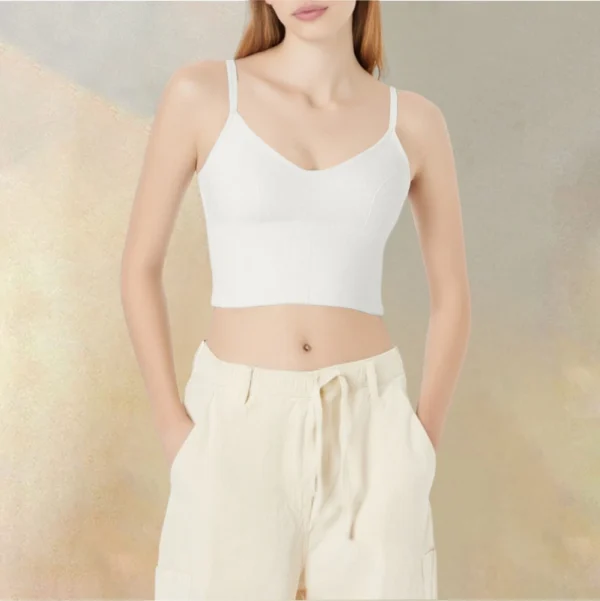 Womens Cami Adjustable Strap Camisole With Built in Padded Bra Vest Tank Tops - Image 16