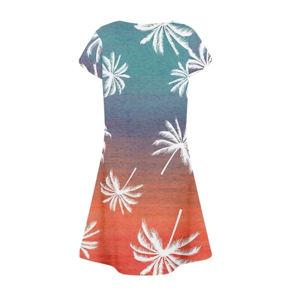 Women's Summer Casual Petal Slim Stripe Pleated Solid Color Dresses - Image 11